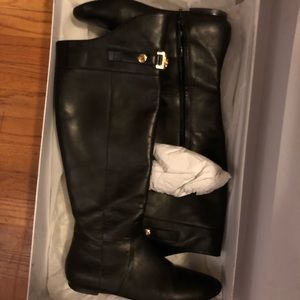 Versace knee high leather boots